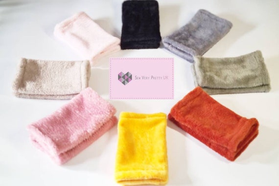 Ladies and men's soft cuddle fleece fingerless gloves