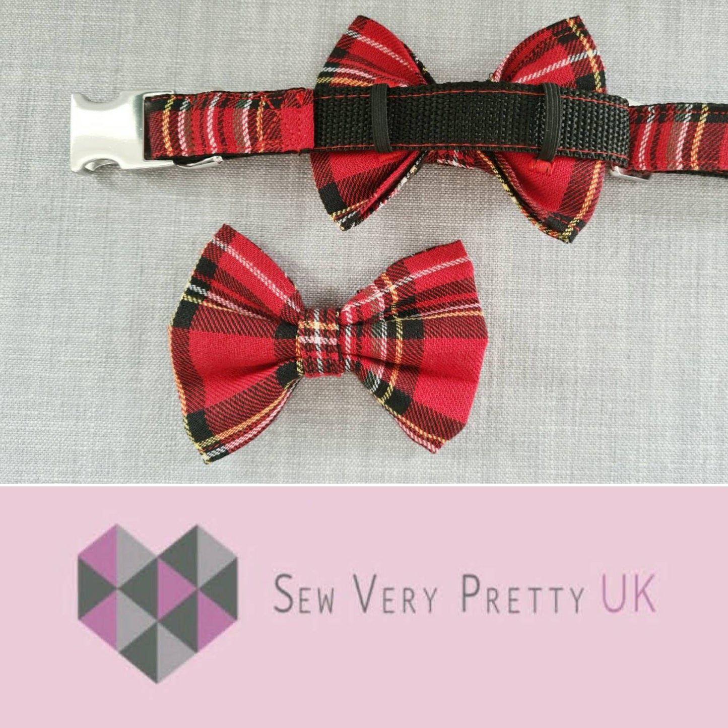 Red tartan bow tie