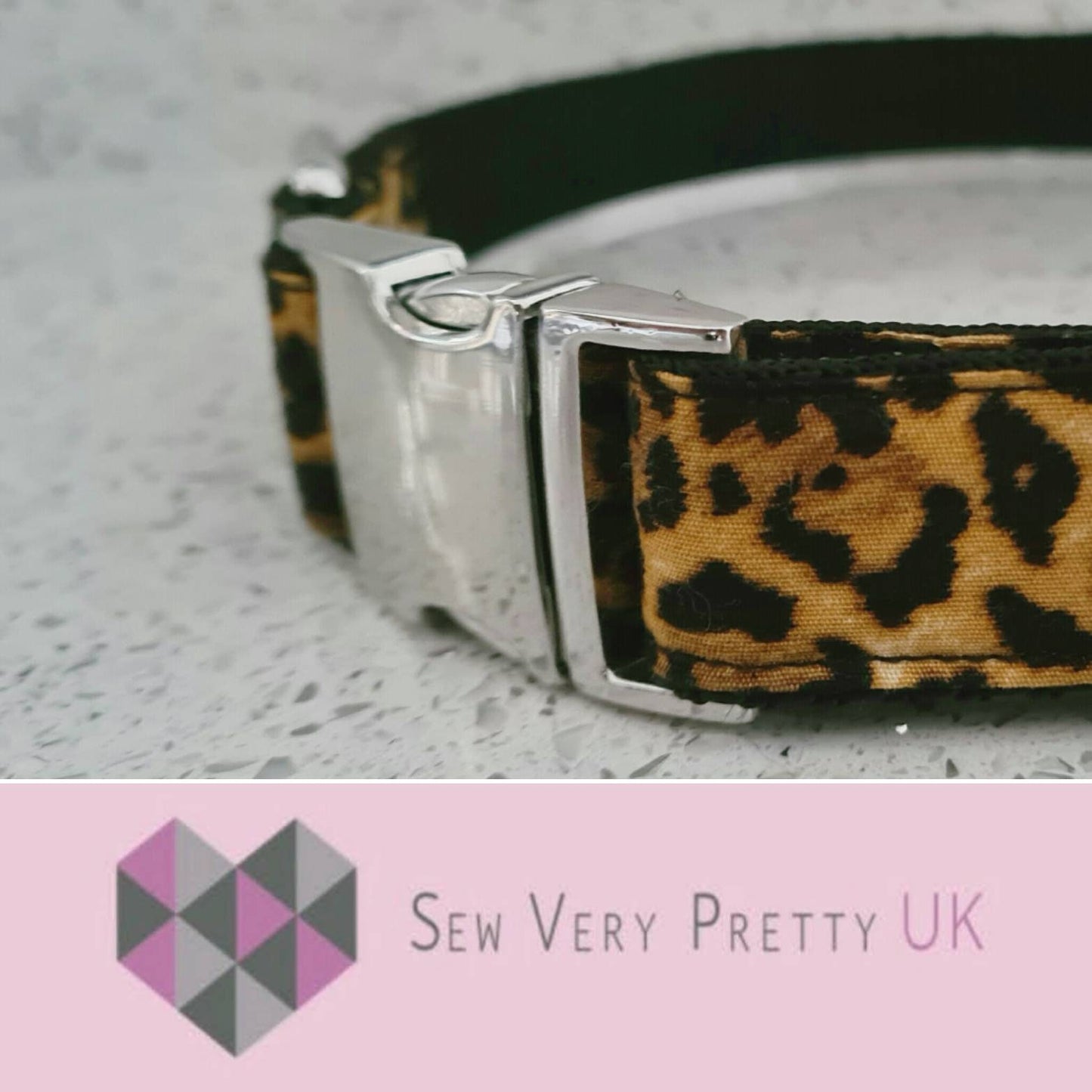 Leopard print dog collar