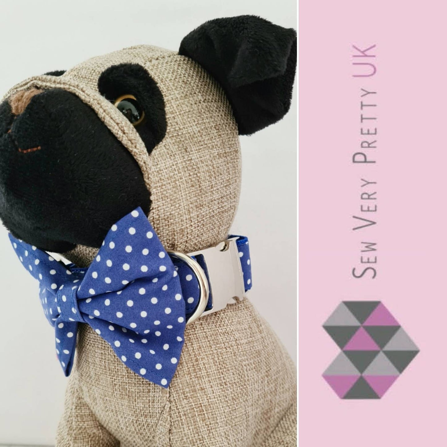 Blue polka dot bow tie