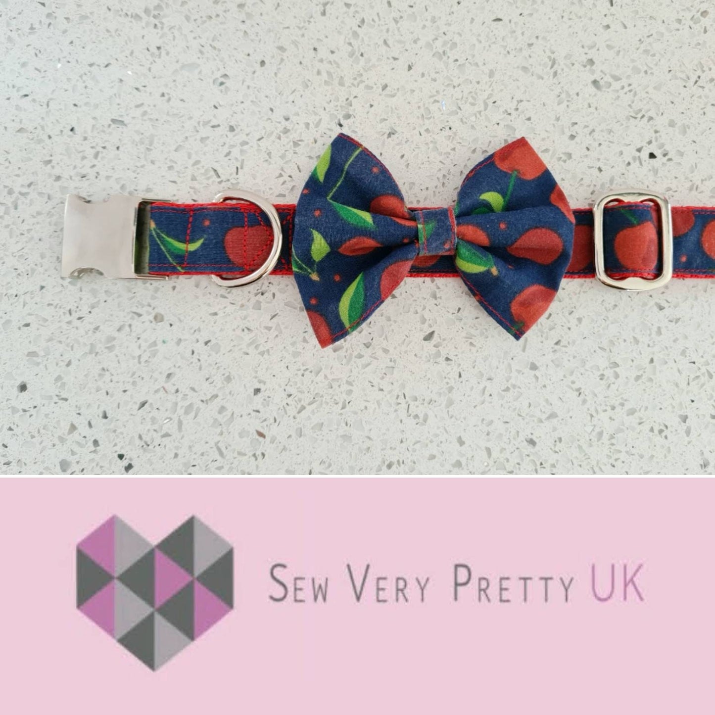 Red cherries dog collar