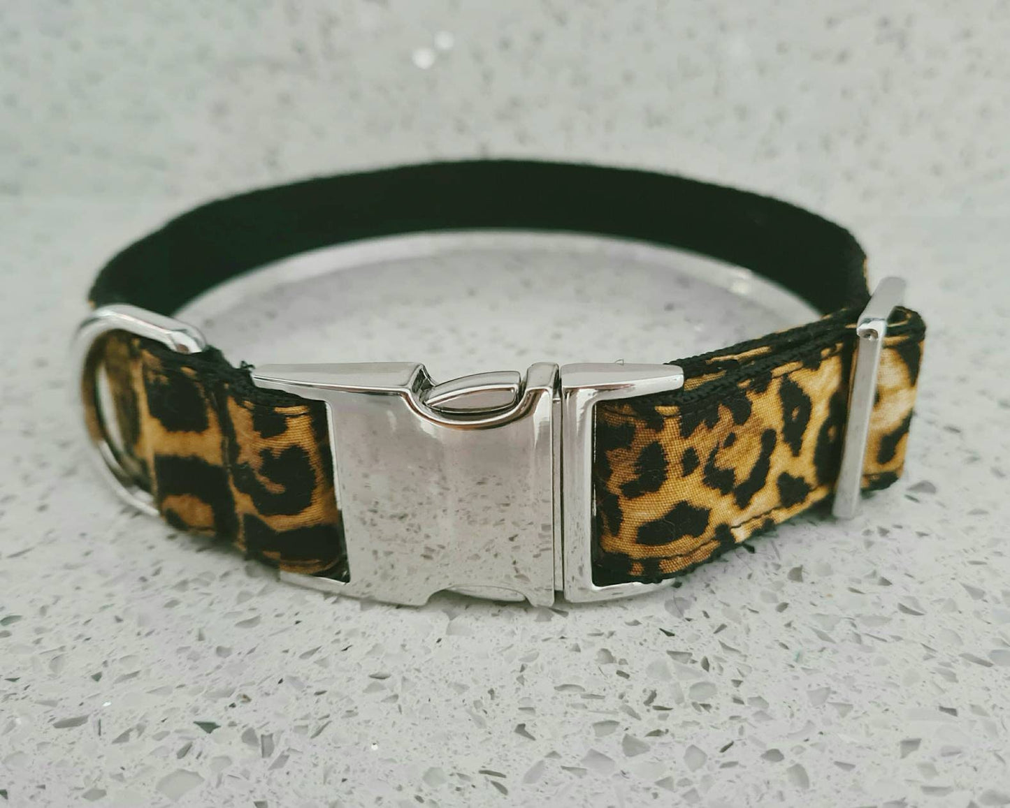 Leopard print dog collar