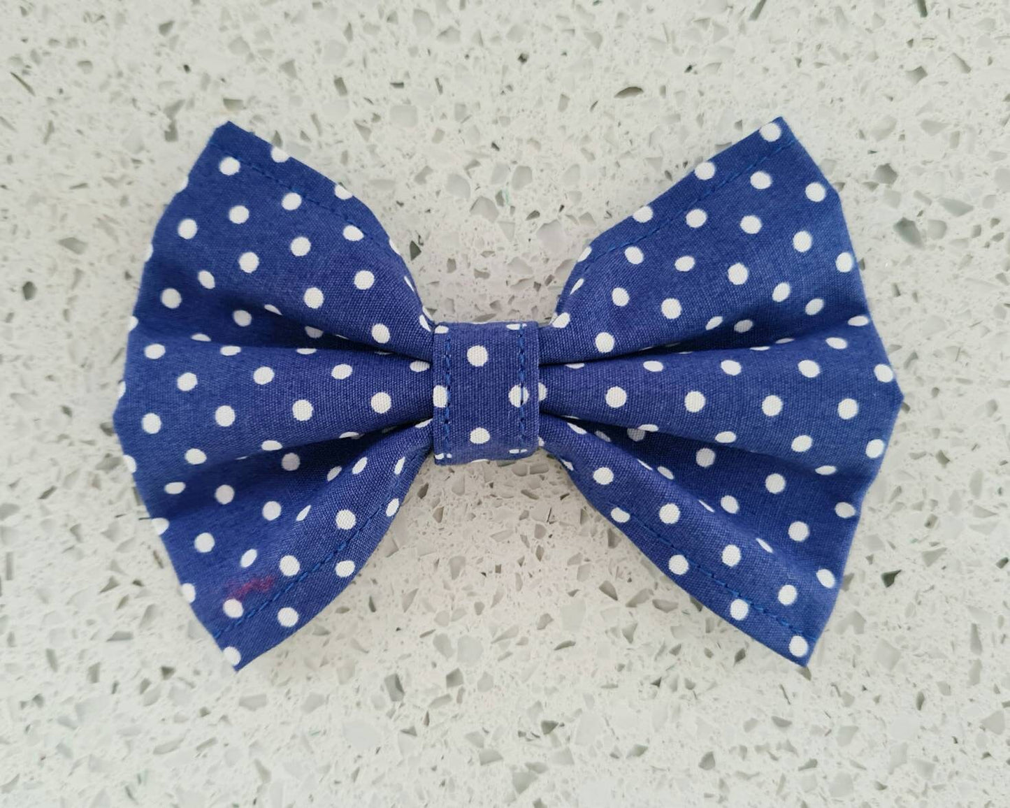 Blue polka dot bow tie