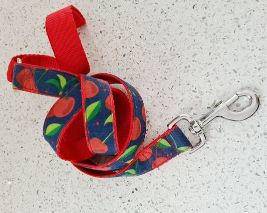 Red cherries dog lead