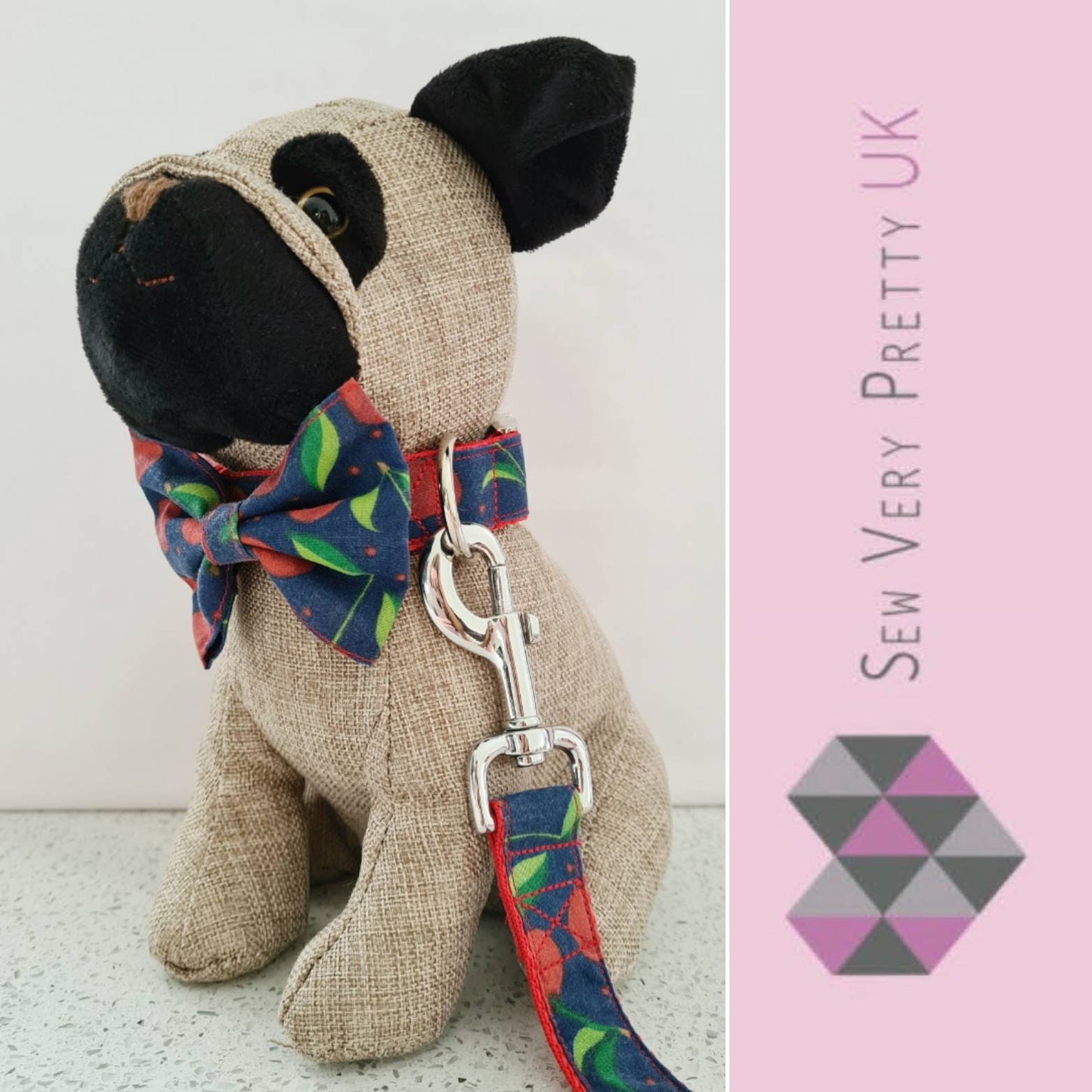 Red cherries dog lead