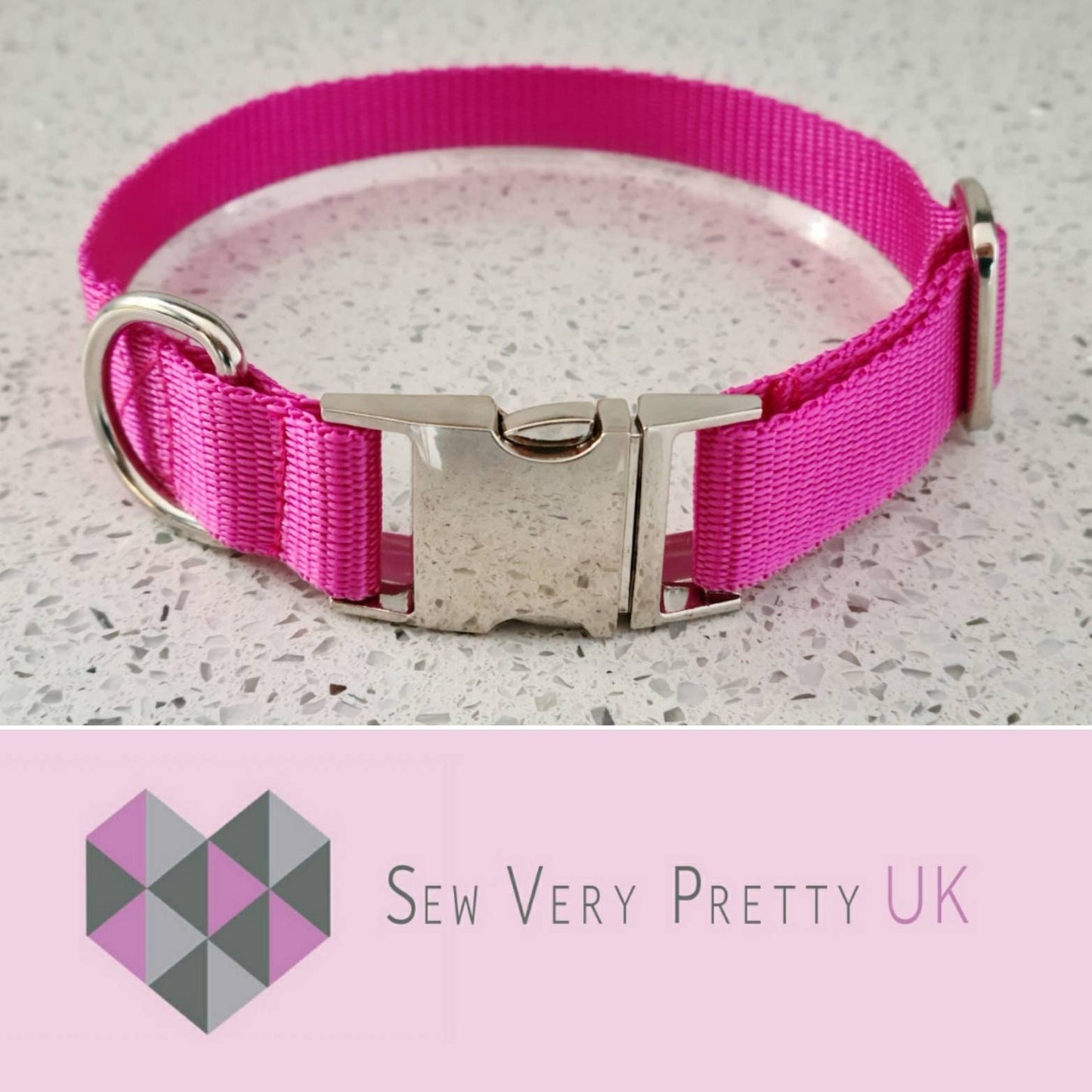 Cerise pink dog collar