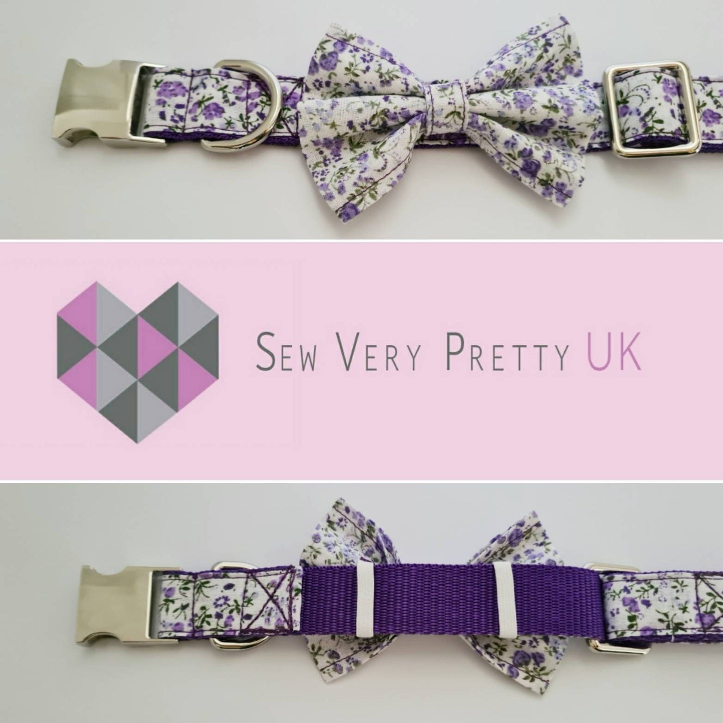 Purple floral bow tie