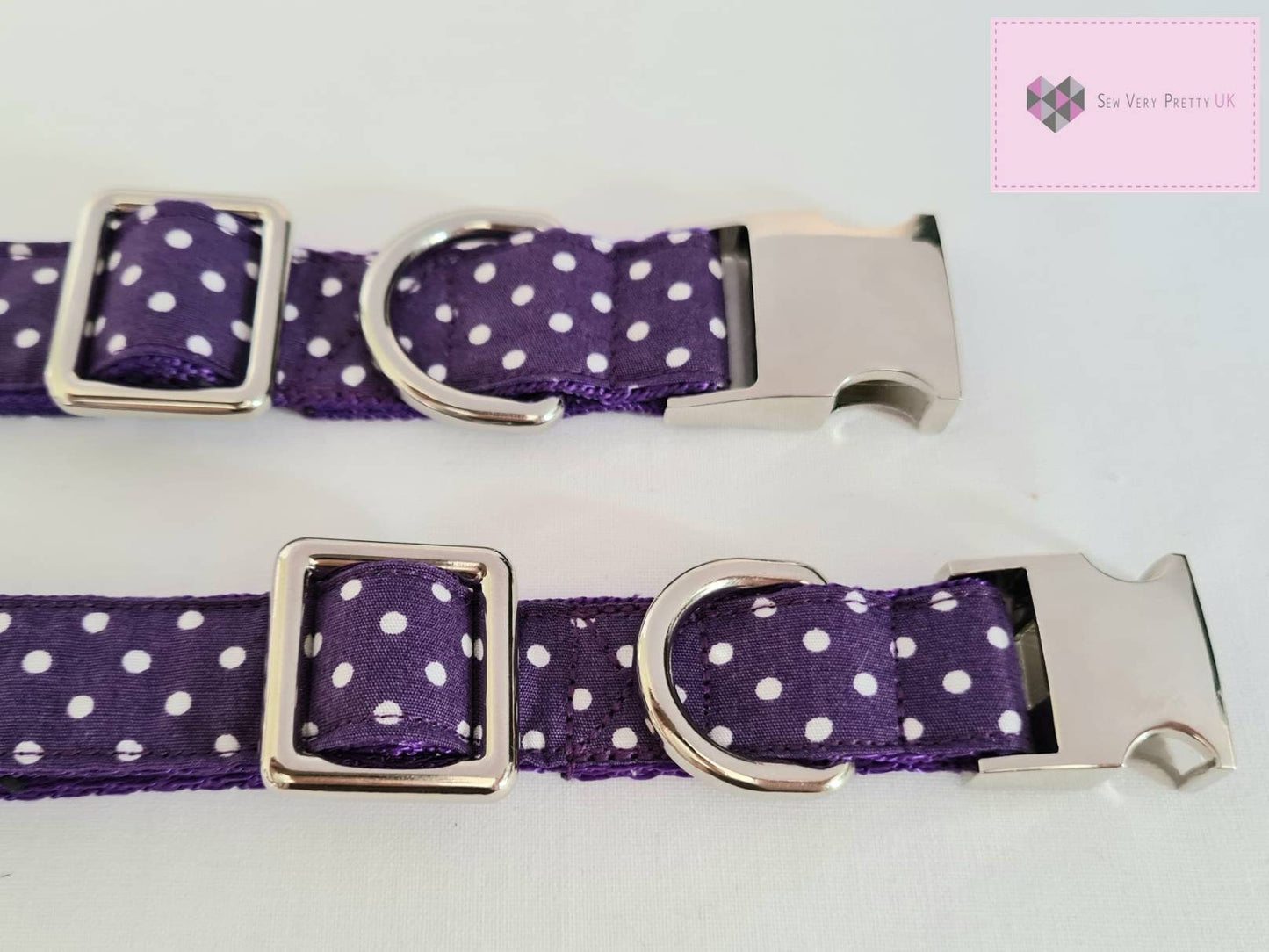 Purple polka dot dog collar