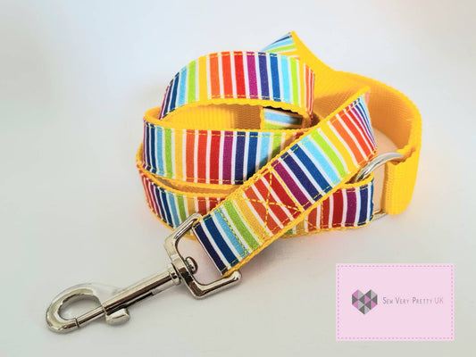 Rainbow stripe dog lead