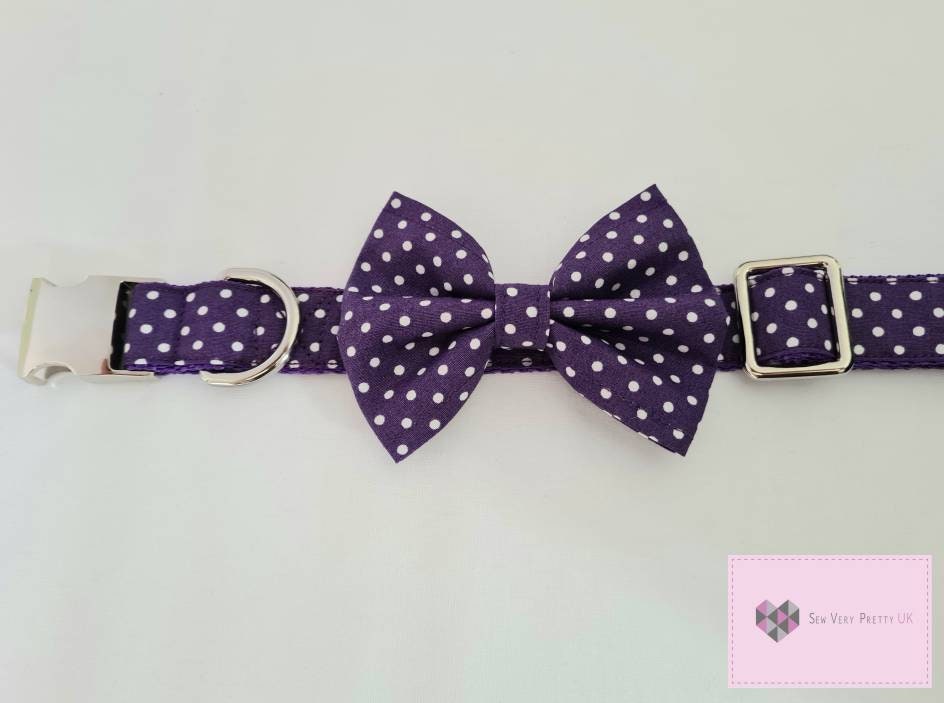 Purple polka dot bow tie