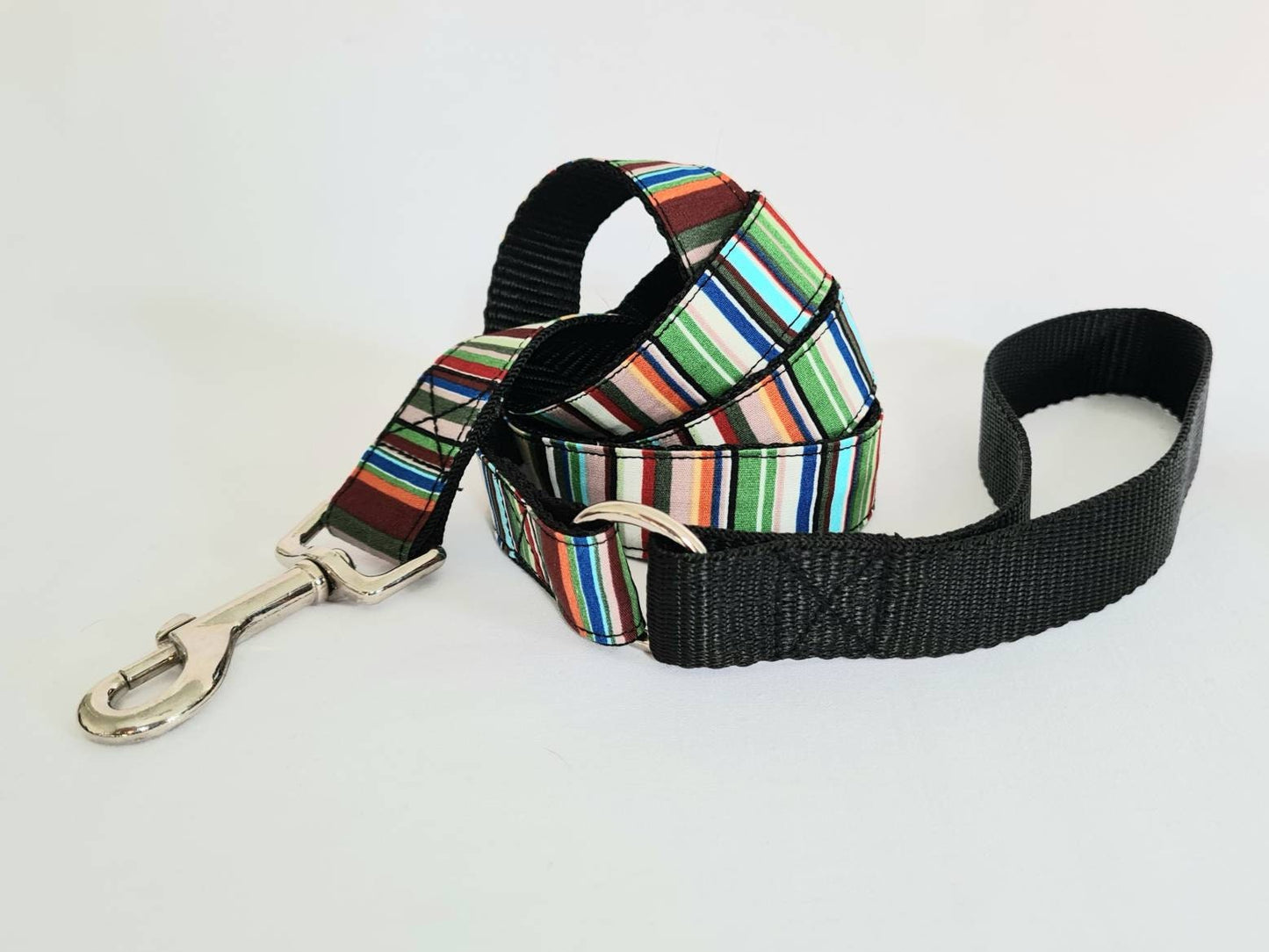 Green stripe dog lead