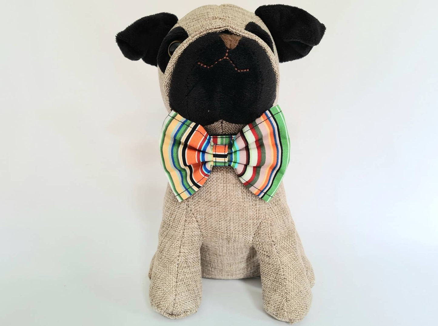 Green stripe bow tie