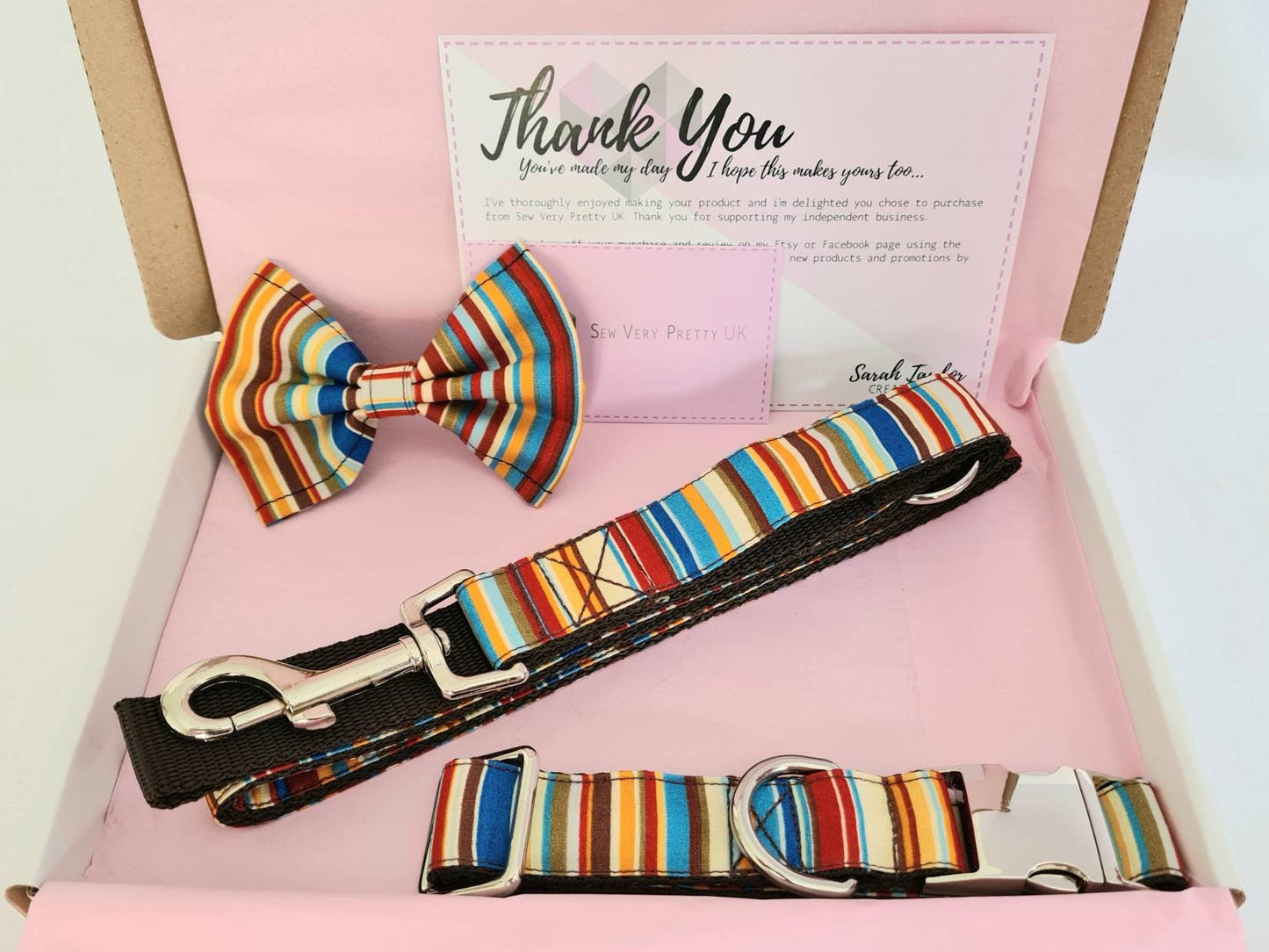 Blue stripe dog collar