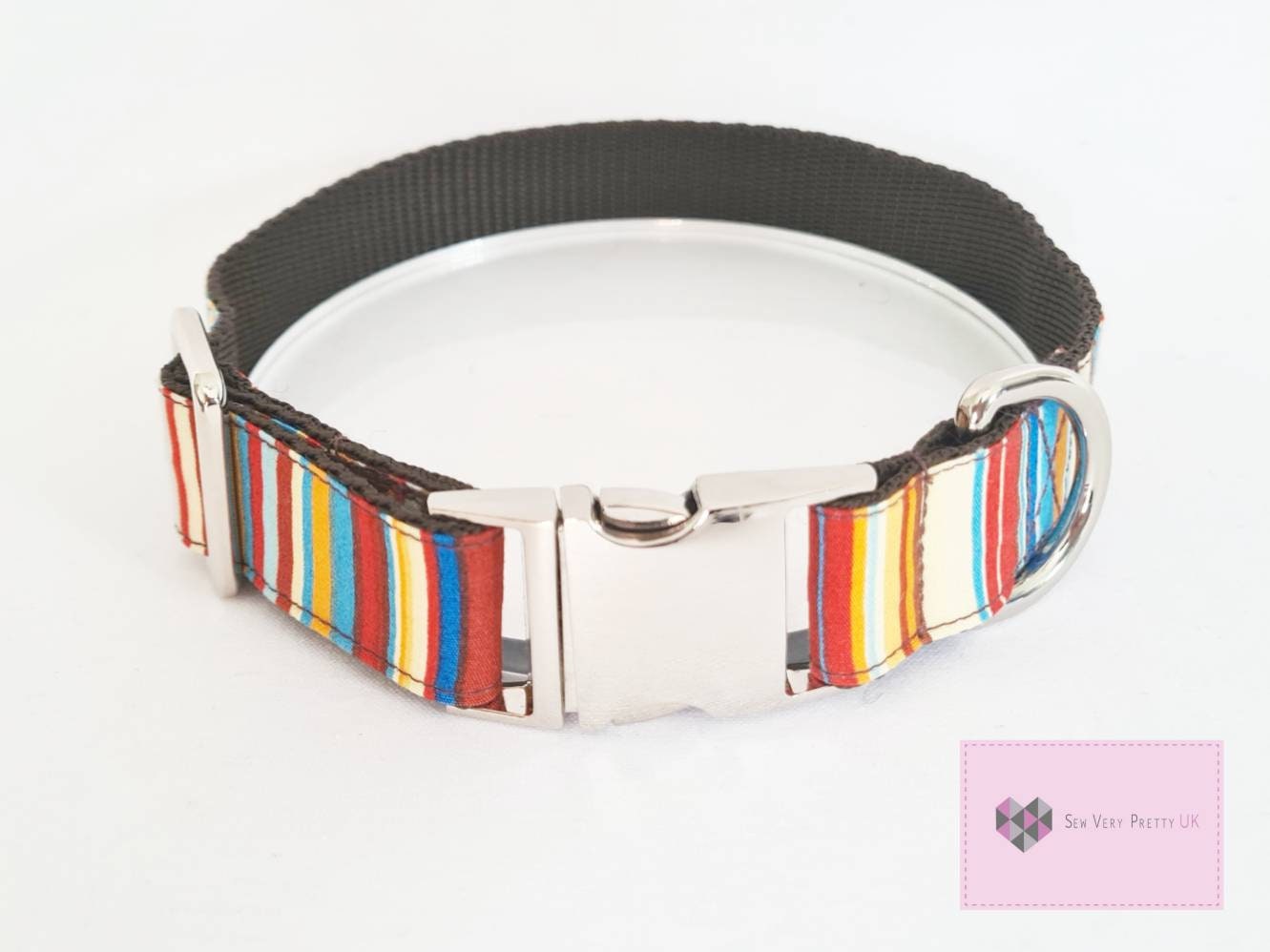 Blue stripe dog collar