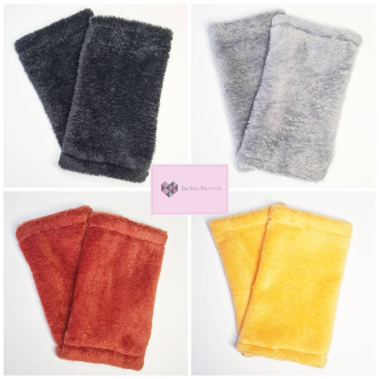 Ladies and men's soft cuddle fleece fingerless gloves