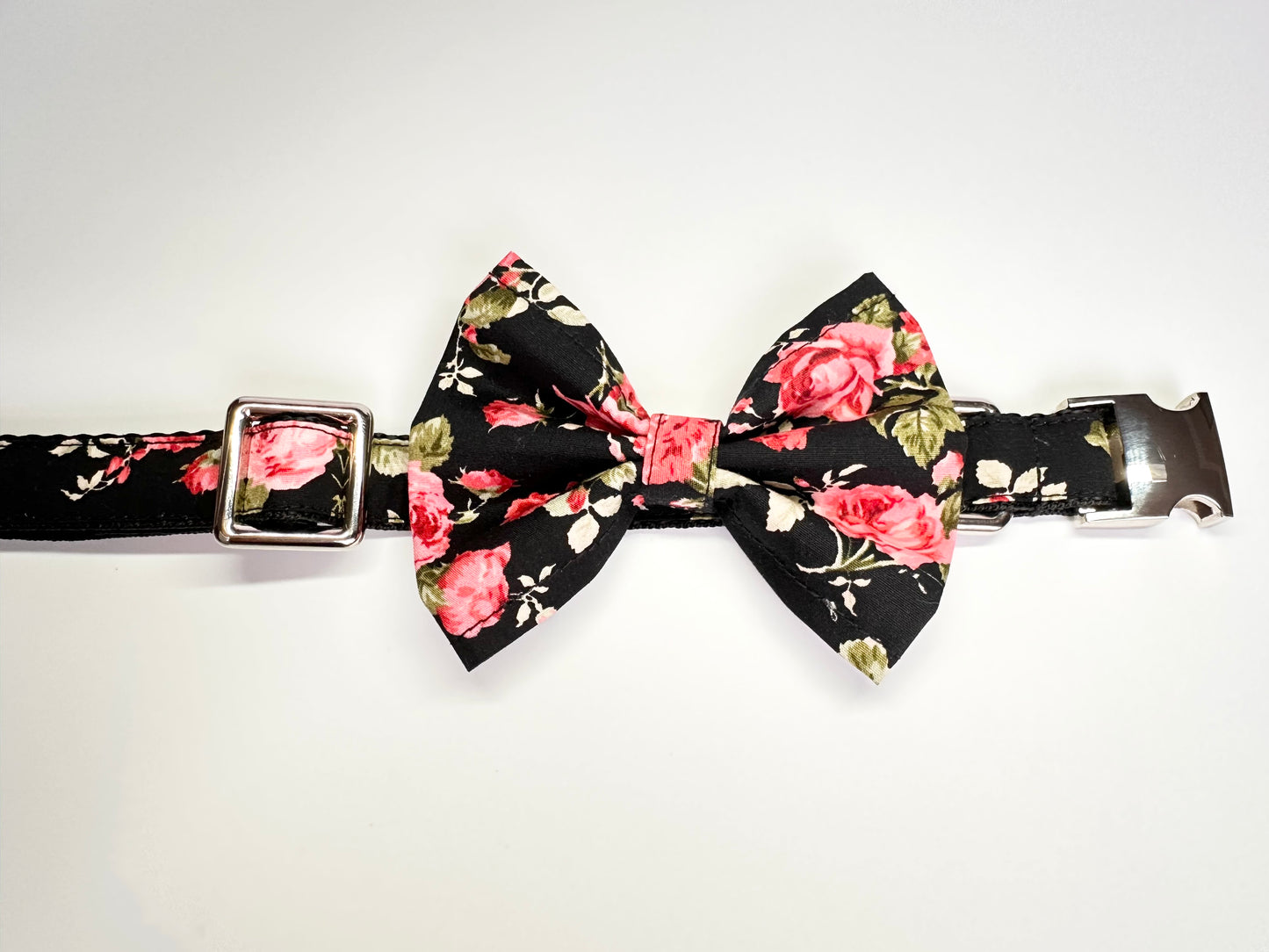 Rockabilly Rose Collar, Lead & Bow Set