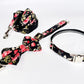 Rockabilly Rose Collar, Lead & Bow Set