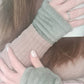 Ladies and men's soft cuddle fleece fingerless gloves