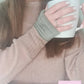 Ladies and men's soft cuddle fleece fingerless gloves