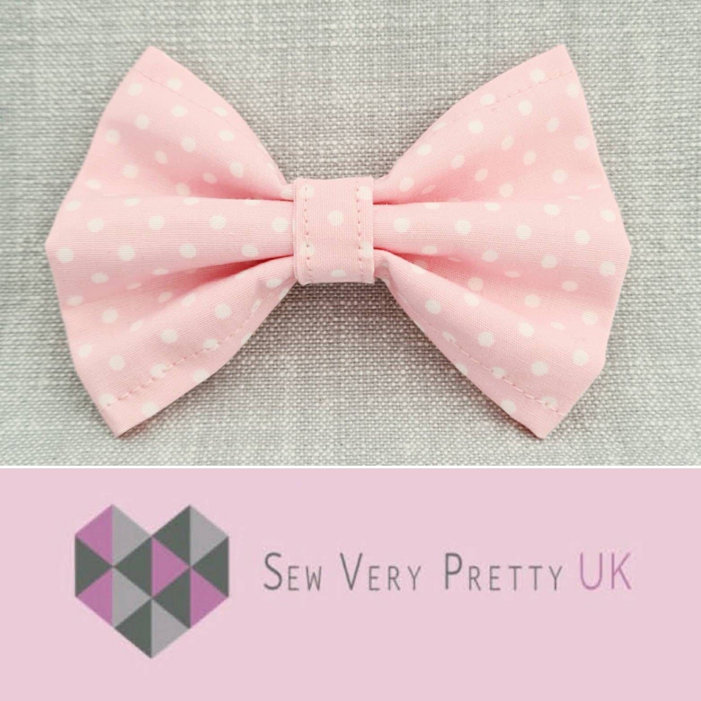 Pink polka dot bow tie