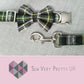 Green tartan dog lead