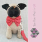 Red polka dot collar, lead and bow set