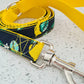 Lemon and navy dog lead