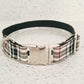 Beige tartan dog collar