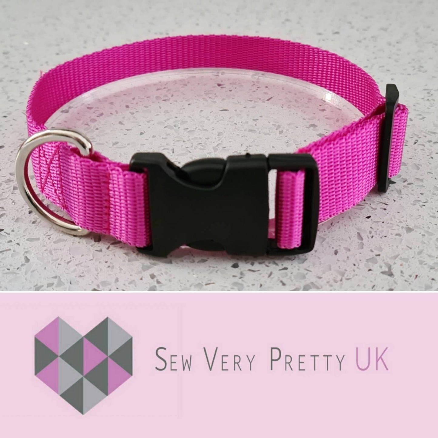 Cerise pink dog collar