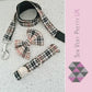 Beige tartan dog lead