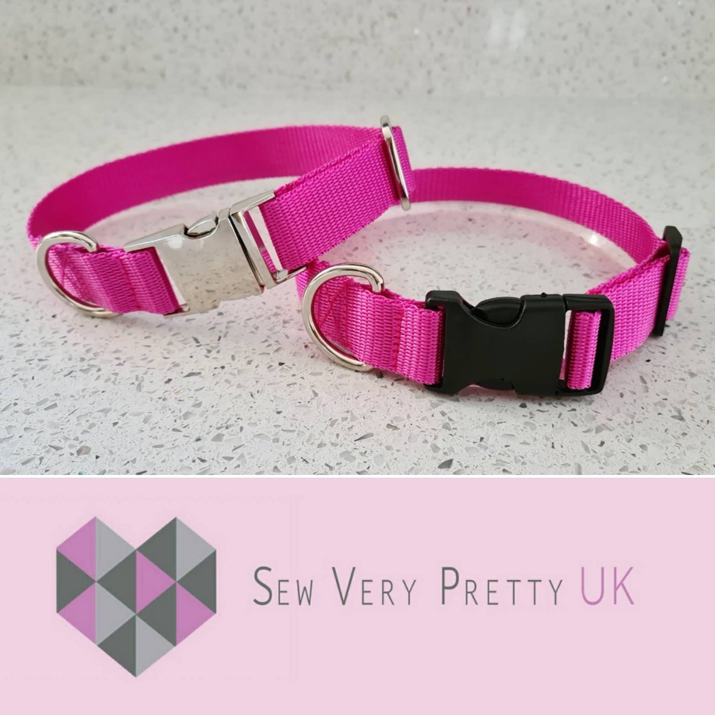 Cerise pink dog collar