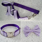 Purple gingham dog collar