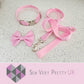 Pink gingham dog collar