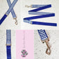 Blue gingham dog lead