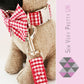 Red gingham collar, lead and bow set