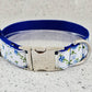 Blue floral dog collar