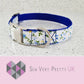 Blue floral dog collar