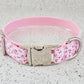 Pink floral dog collar