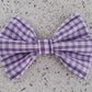 Purple gingham bow tie