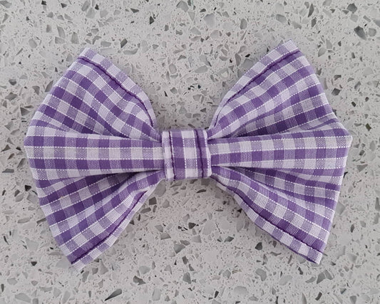 Purple gingham bow tie