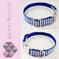 Blue gingham dog collar