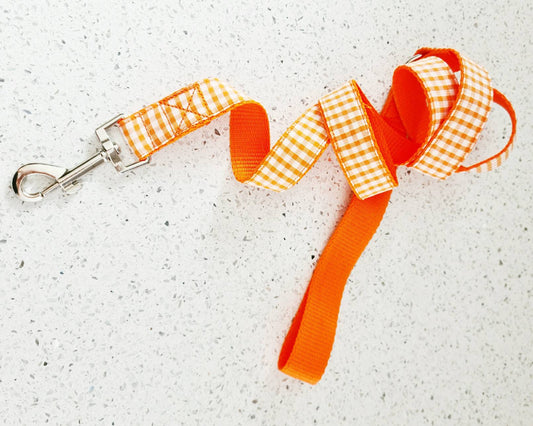 Orange gingham lead