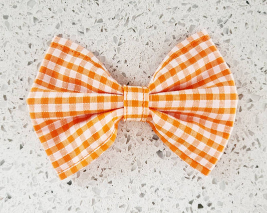 Orange gingham bow tie