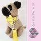 Yellow gingham collar, lead and bow set