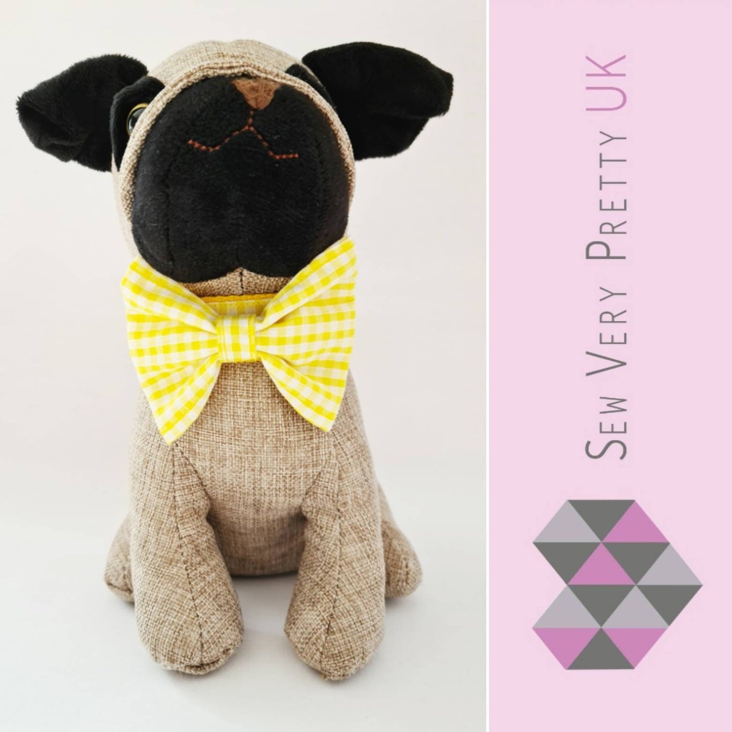 Yellow gingham bow tie