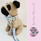 Blue floral collar, lead and bow set