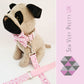 Pink floral collar, lead and bow set