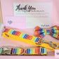 Rainbow stripe collar, lead and bow set