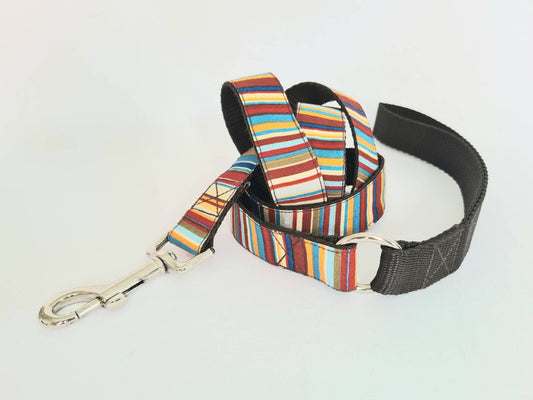 Blue stripe dog lead