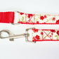 Red floral dog lead